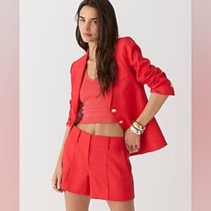 JCrew co-ord Set Helena Blazer/Jacket stretch linen sz 6T & shorts sz 12…